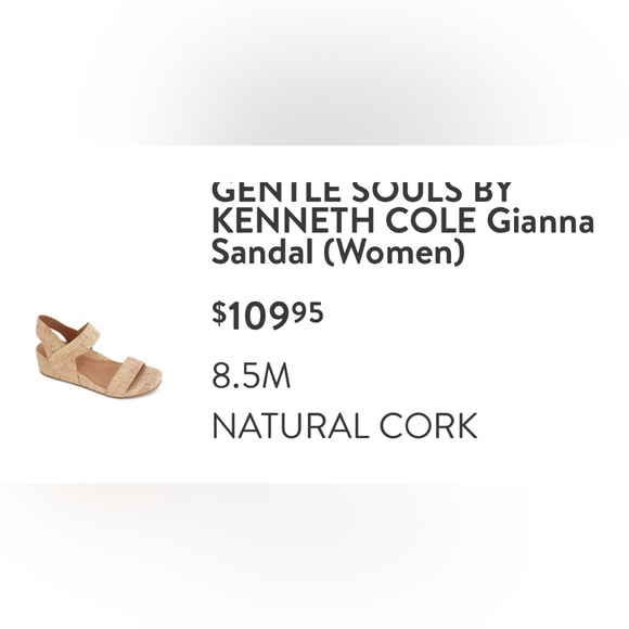 Gentle Souls by Kenneth Cole Gianna Natural Cork Sandals - Picture 3 of 12
